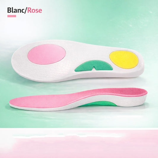 Semelles blanches roses